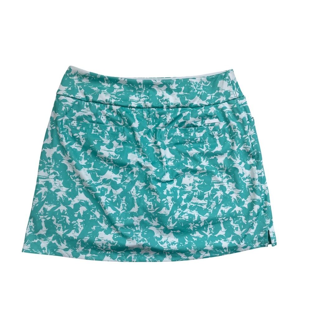 Adidas Women Teal White Abstract Floral Primegreen Golf Skort Size Medium - Picture 2 of 7